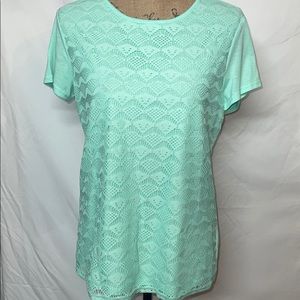 Light blue lace t-shirt
